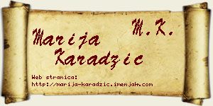 Marija Karadžić vizit kartica